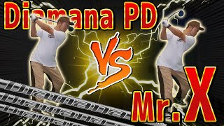 【神対決】絶賛シャフトDiamana PD vs Mr.X どちらを選ぶべきか撃ち比べ！【SIM2 / Diamana】