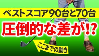 スイング始動から0.1秒、ベスト90台と70台ではこんなに違う!?