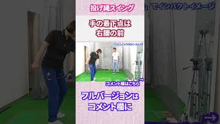 手の最下点は右腰の前をイメージ