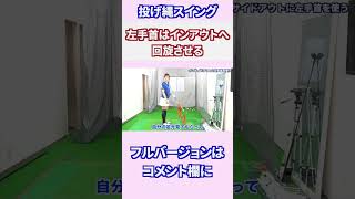 左手首をインサイドアウト方向へ回旋させる