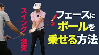 【スイング激変】フェースにボールが乗る！レベルにボールを押し込む方法【新井淳】【投げ縄スイング】